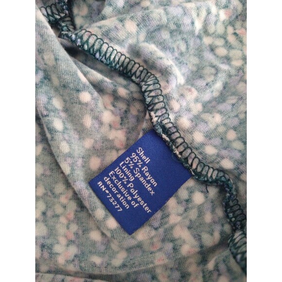 Apt. 9 Dress XL Blue w/colorful dots long sleeve jersey Elastic Waist top lined - Picture 5 of 10